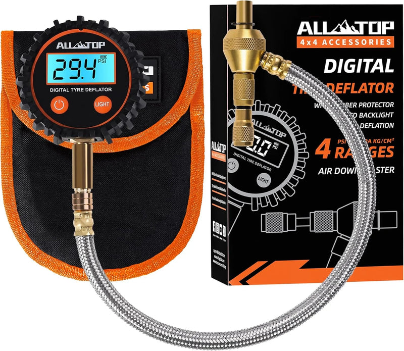 Medidor Digital de Pressão de Pneus 250PSI com Inflador – Medidor LCD de Pressão para Pneus de Automóveis e Motocicletas